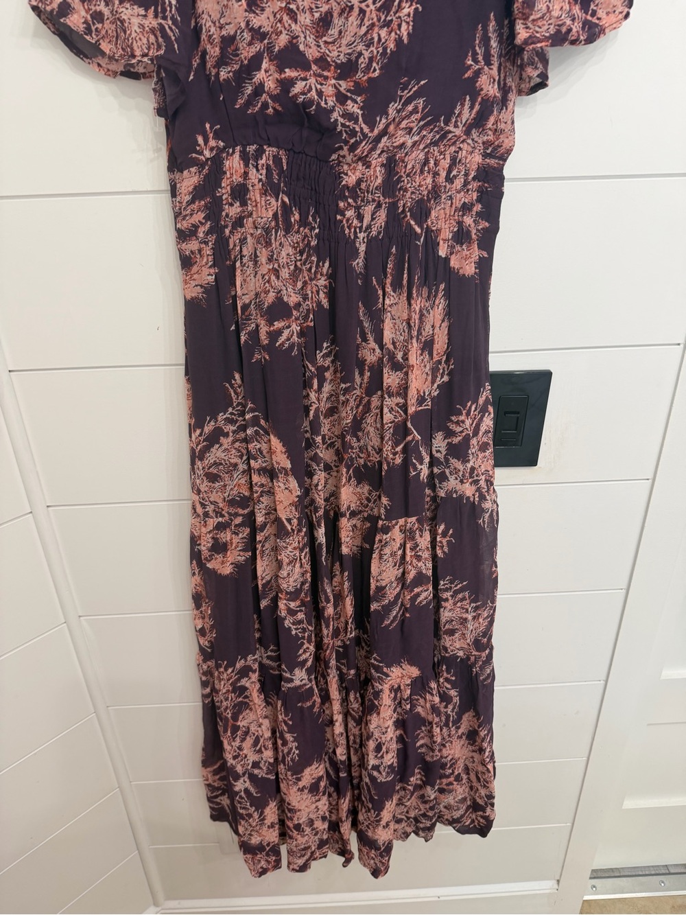 Anthropologie Somerset Chiffon Maxi Dress Floral Smocked Boho Maxi 8004 - Picture 10 of 14